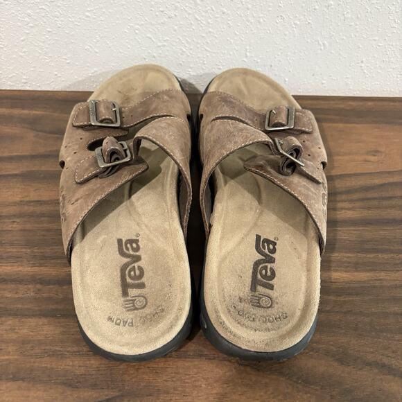 TEVA Lodo 2 Strap Leather Buckle Sandals Mens 10 Outdoor #6545 Shoc Pad Sole main image 13
